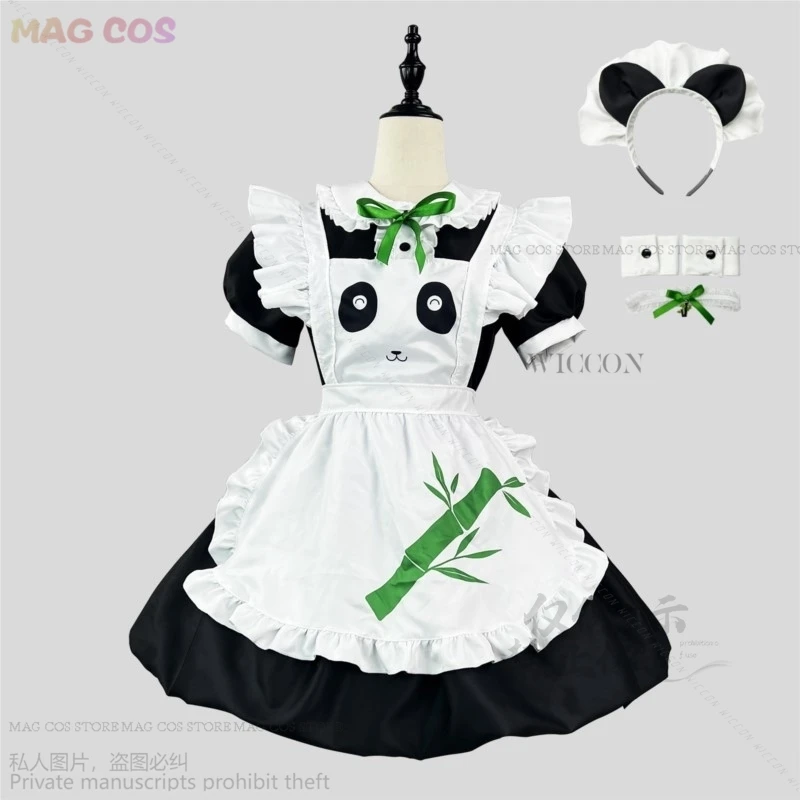 

Anime Love Live Chinese Panda Maid Dress Sweet Lolita Cosplay Costume Kawaii Women Girl Halloween Servant Party Role Play Dress