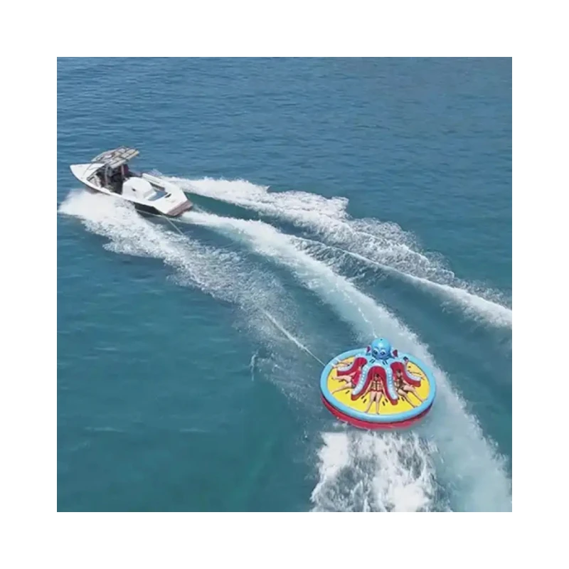 High end thicken inflatable floating crazy towable boat towing tube water rotating spinner