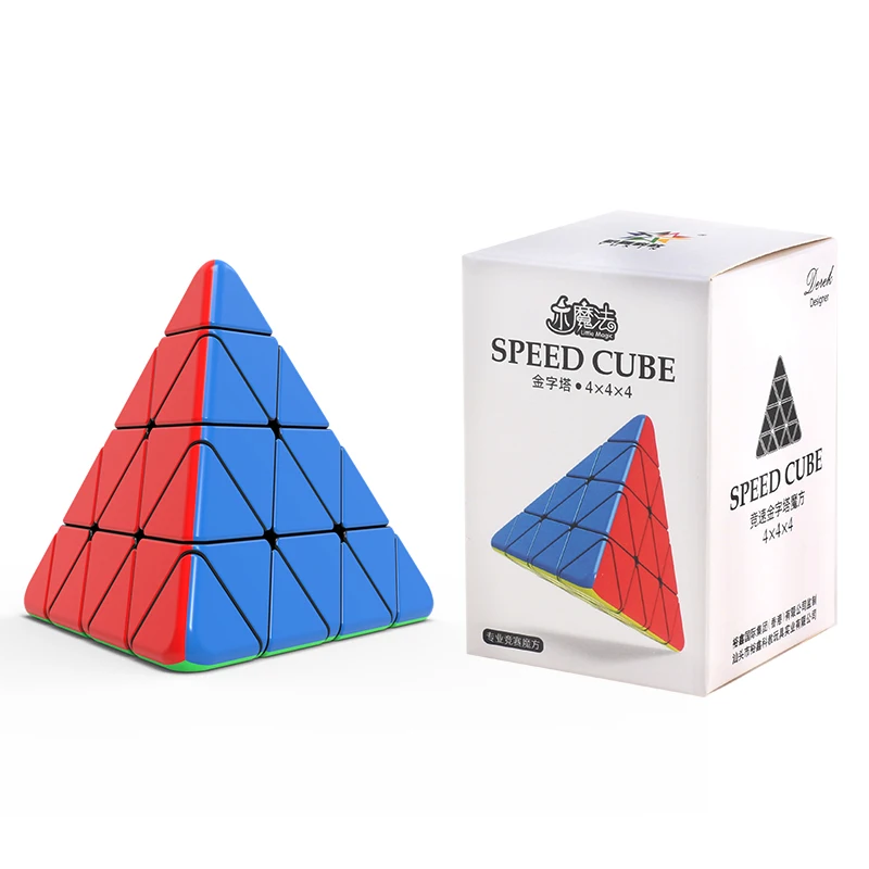 YuXin petite pyramide magique de quatrième ordre Cube magique forme étrange Cube de vitesse Puzzle jouet enfants cadeau Cubo Magico Puzzle