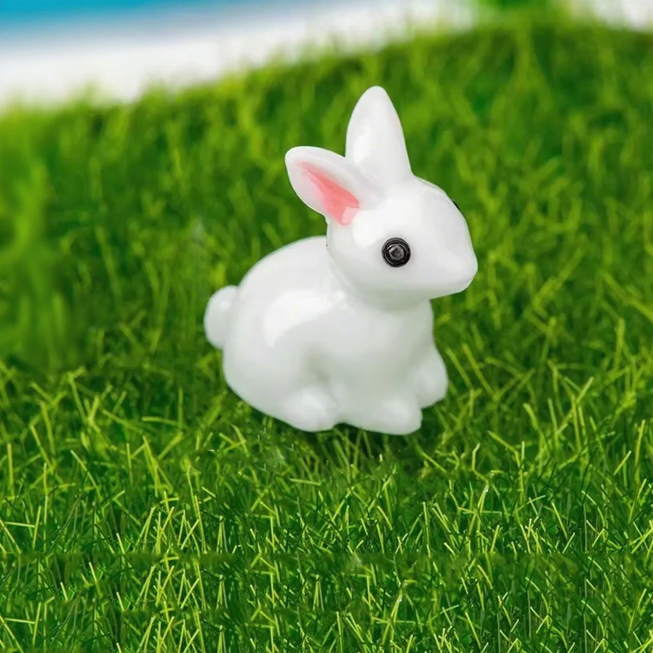 DIY Fairy Garden Accessories, Resin Animal Figurines Set Duck Rabbit Frog for Miniature Landscape Dollhouse Scenery Home Decor