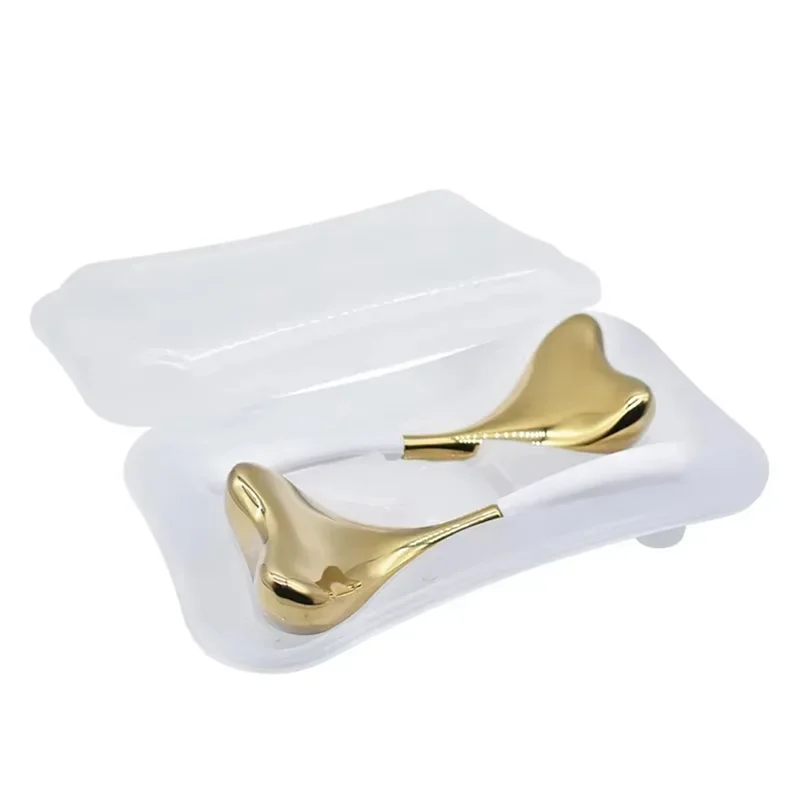 TCF-Glôles de glace pour le visage, 2 pièces, bâtons cryogéniques de luxe en or Rose, rouleau pour le visage, soulagement du froid et de la chaleur, outils de Massage du visage de beauté