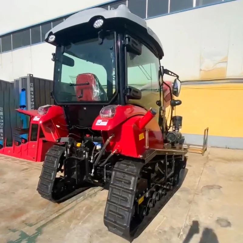 Mini Crawler Tractor Diesel Engine Agricultural Tracked Cultivator Front Bucket Rotary and Flail Mowers Harvester Backhoe