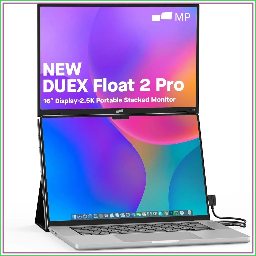 16" Portable Monitor, 2.5K Laptop Screen Extender, USB C/HDMI, Dual Speakers, for Windows/MacOS/Switch/Android