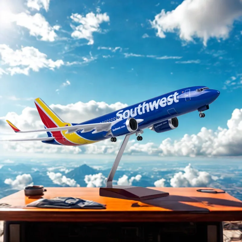 B737 American Southwest Airlines Toy Diecasting Plastic Resin Aircraft 47CM Scale 1/85 Airplane Model 737 Model Display Collecti