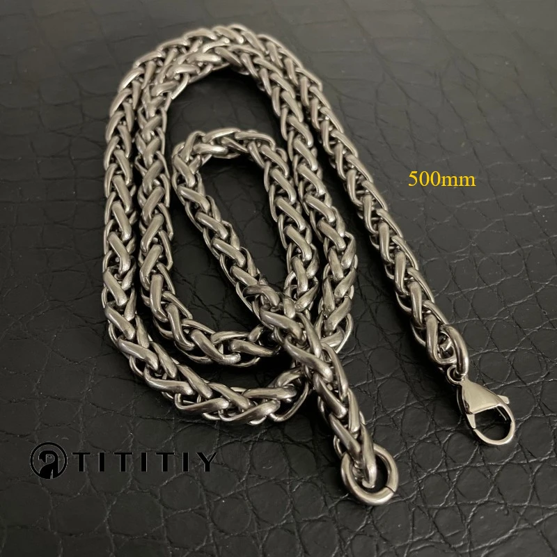 

New Wide 7mm Pure Titanium Retro Dragon Bone Chain Ultra-light Anti-allergic Personalized Necklace for Men Women Hip-hop 500mm