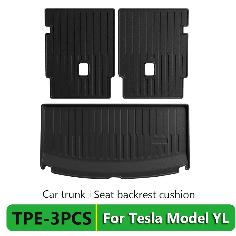 

Car Trunk Mats For Tesla Model YL 2025 2026 TPE Back Backrest Seat Cover Protective Pad Frunk Cargo Liners Kick Pads Accessories