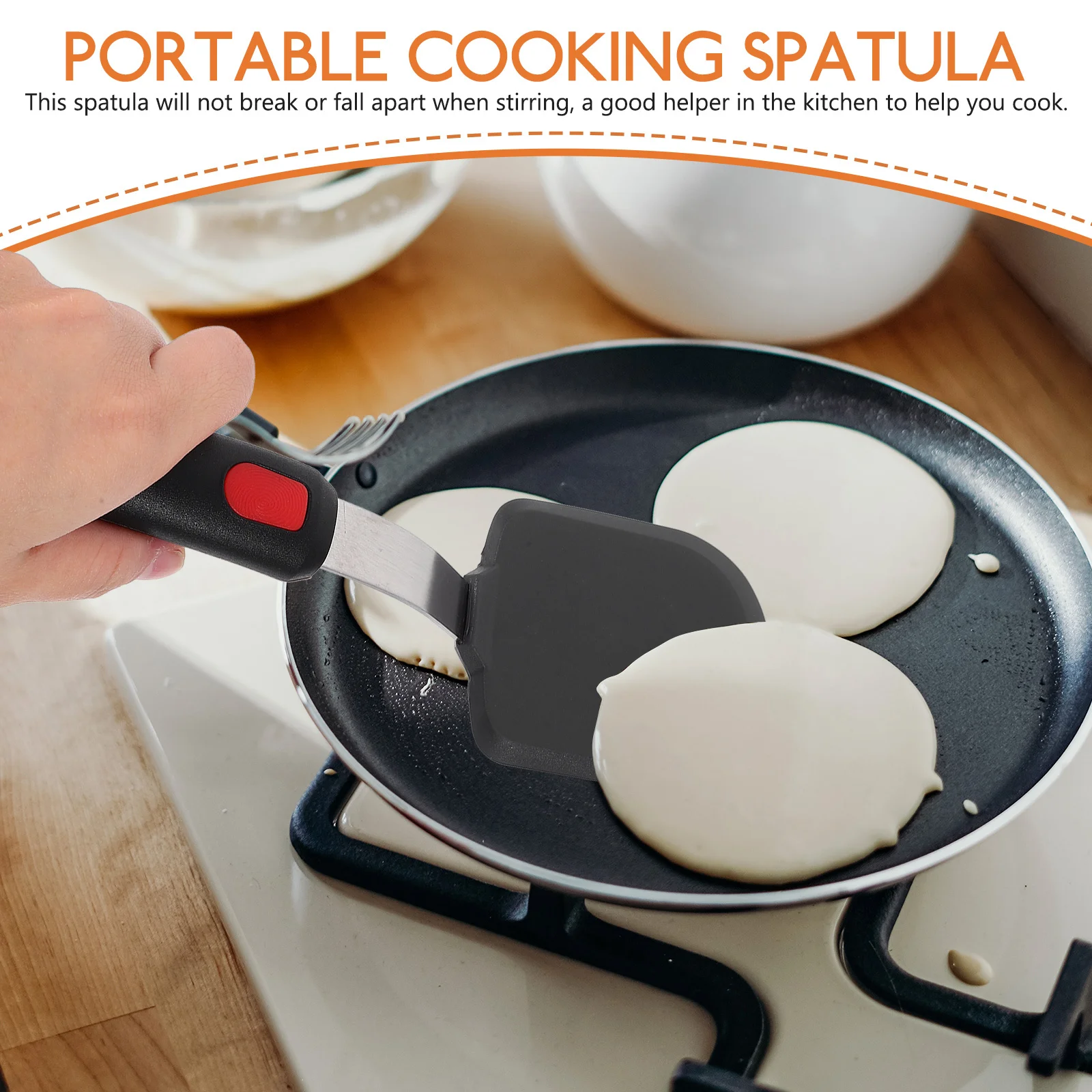 

2Pcs Silicone Cooking Spatula Set Nonstick Flexible Heat Resistant Portable Kitchen Turner Pancake Egg Spatulas