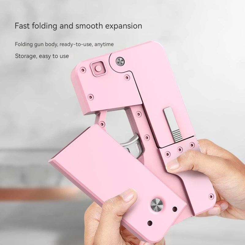 Folding Mobile Phone Gun Soft Bullet Toy Gun Blaster Manual Shooting Shell Ejected Deformation Gun For Adults Boys Birthday Gift