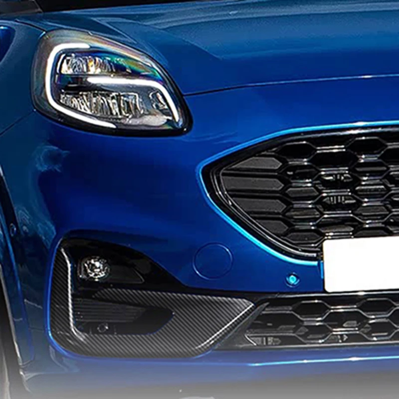 

Для Ford Puma ST LINE 2019 2020 2021 2022 2023 2024, карбоновый стиль, передняя противотуманная фара, защитная панель крыльев, накладка, Стайлинг автомобиля