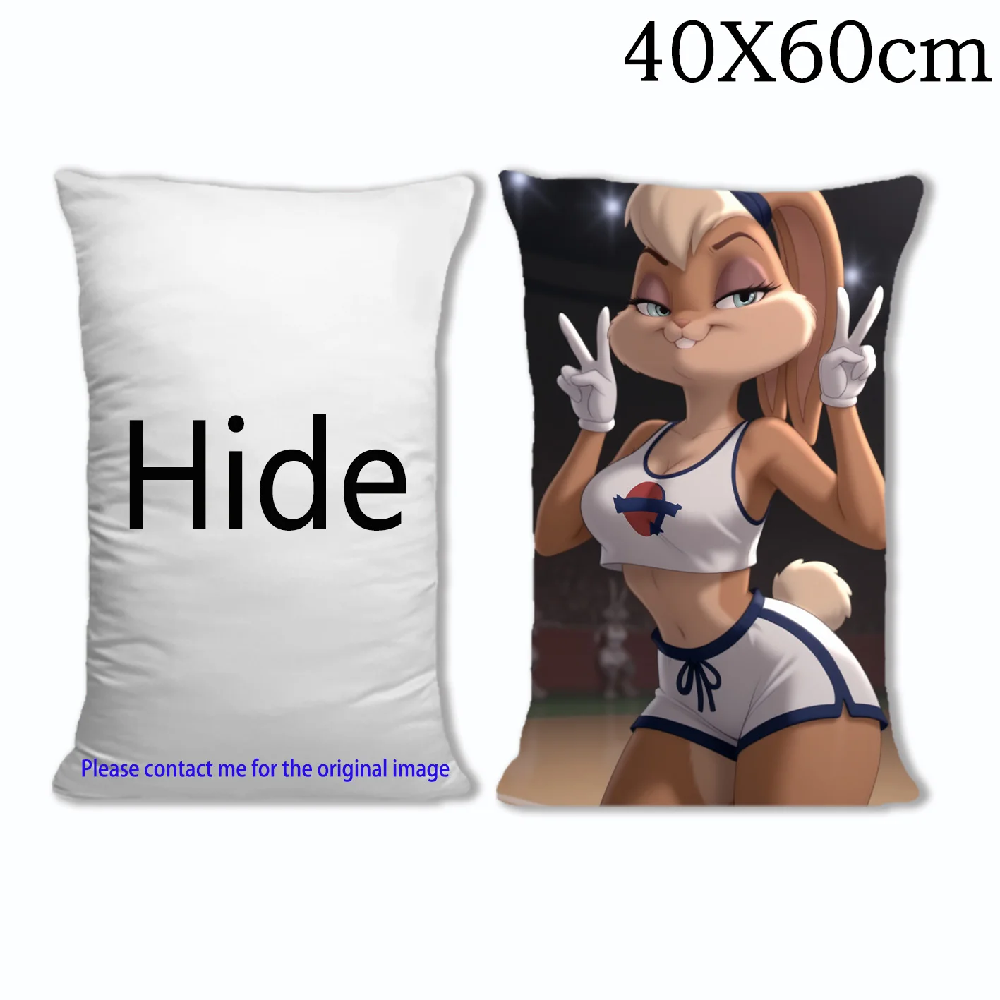 Dakimakura Anime Rabbit Pillow Cover Sofa Cushion Double-side Print Throw Pillow Case 40X60cm