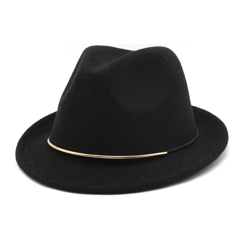 

New Autumn And Winter European And American Woolen Billycock Women S Fashion Hat Gold Fedora Hat Woolen Felt Hat