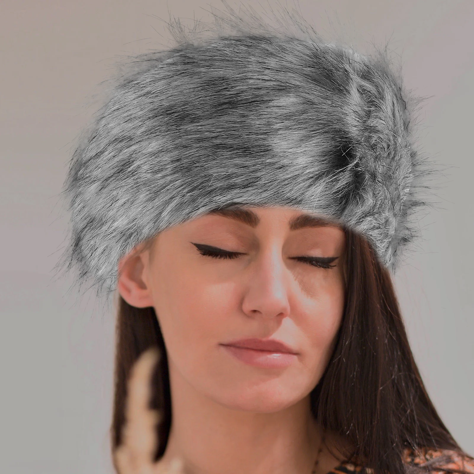 

Artificial Warm Ear Muffs Headband Cozy Faux Headband Winter Ear Protection Warm Keeping Hairband Winter Supply