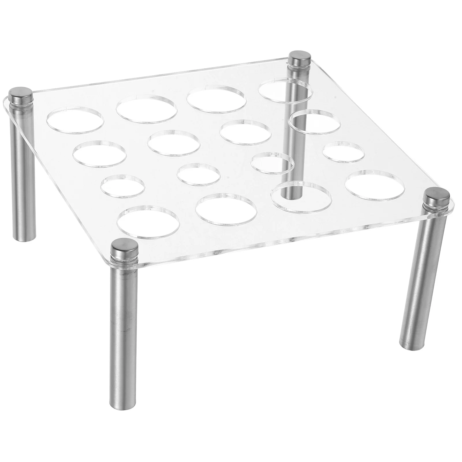 Square Acrylic Chess Piece Mold Holder Three Apertures 28mm 25mm 20mm Stable Display Stand for DIY Resin Chess Accessories