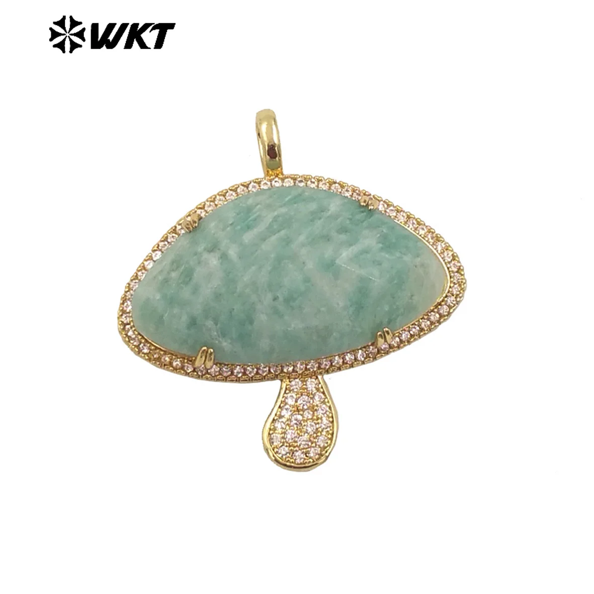 

WT-MP297 Lovely And Unique Mushroom Shape Colorful Gemstone With Tiny Zircon Stone Pendant For DIY Jewelry Accessories