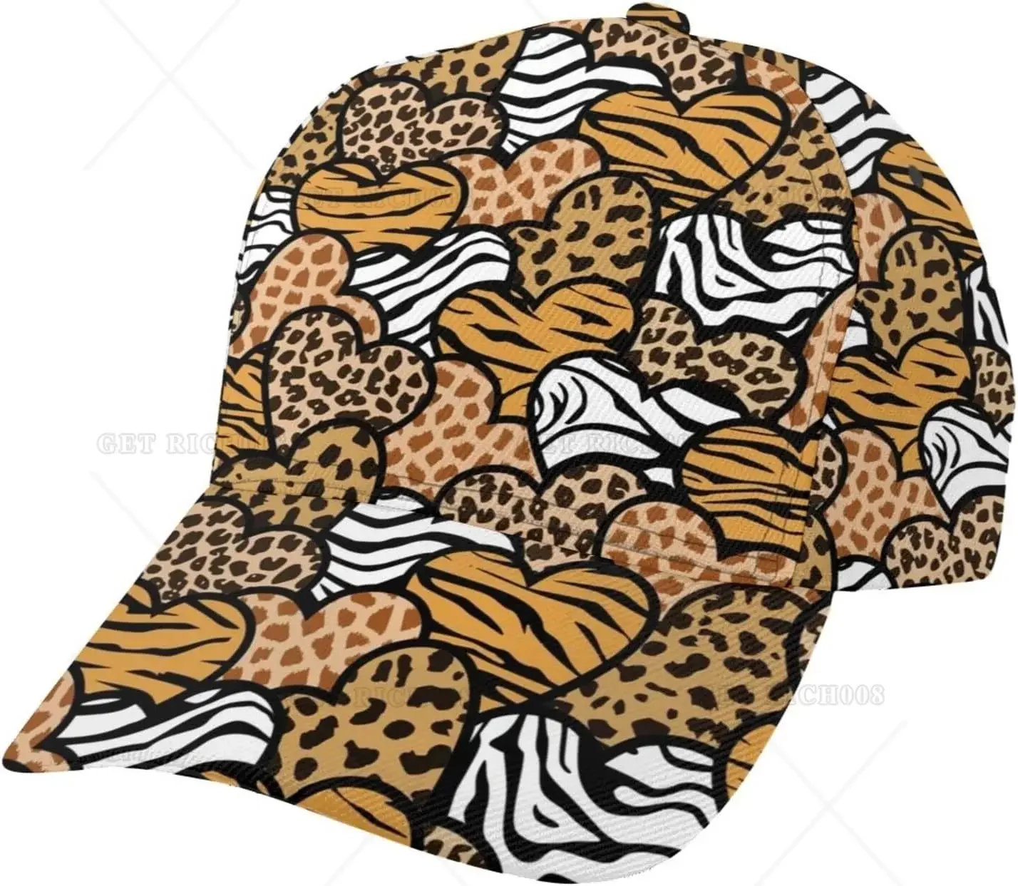 Gorras de béisbol con estampado de leopardo Love para mujer, sombreros para papá, moda, ajustable, informal, divertido, para deportes al aire libre, gorra de camionero