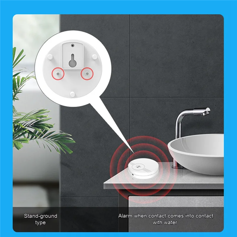 كاشف غمر المياه SQPP، كاشف مستوى المياه في وضع الاستعداد طويل جدًا، مثبت على الحائط، يعمل باللمس، وضع مزدوج، أبيض ABS
