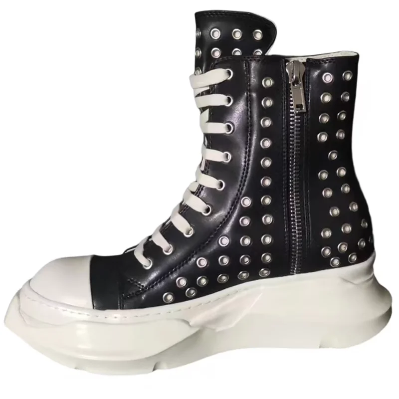 

Breathable Man Chunky Heel Boot Waterproof Men Designer Lace Up Ankle Boot
