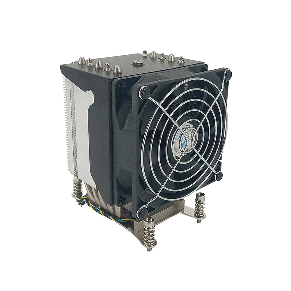 

Hot Sales 4U Server Case Intel LGA 1355 1366 Heatsink 5 Heat Pipes TDP145W CPU Cooling Fan 4Pin Connector Copper Aluminum