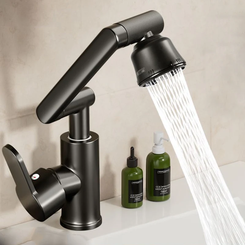 Basin Faucet Hot and Cold Wash Basin Household Bathroom Multi-function Booster Universal Rotating Faucet Kitchen Universal