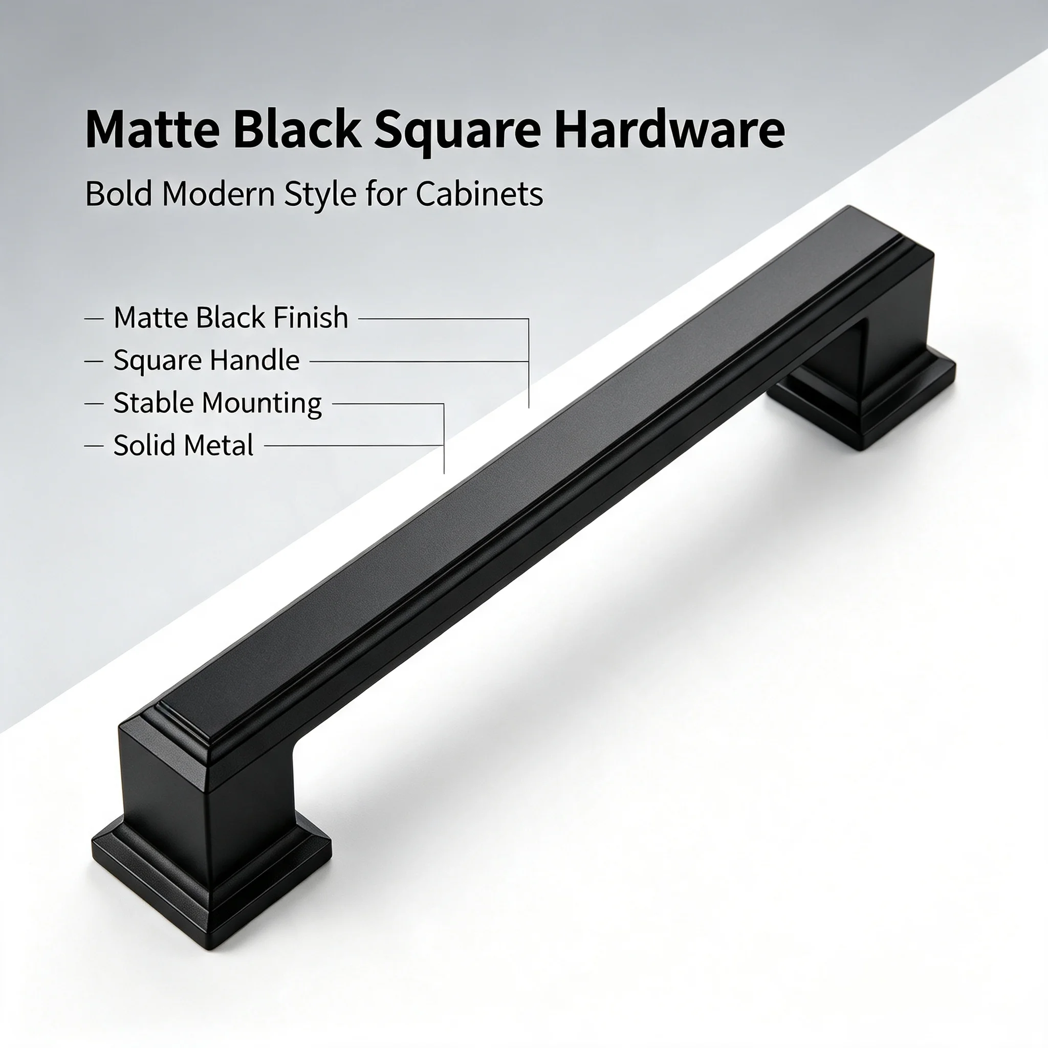 Matte Black Cabinet Handles 10 Pack, American‑Style Metal Cabinet Pulls, Hardware for  Cupboard Drawer Wardrobe