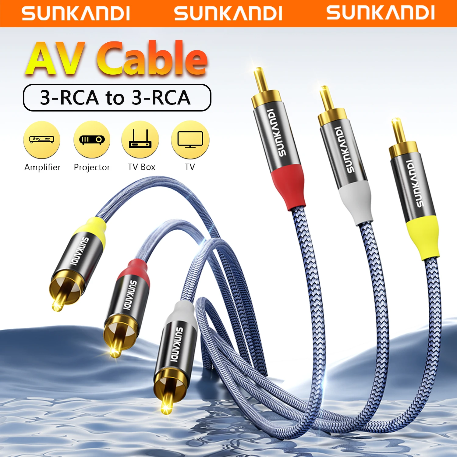Home Cinema Receiver - SUNKANDI Audio Video RCA-kabel, RCA 3-male