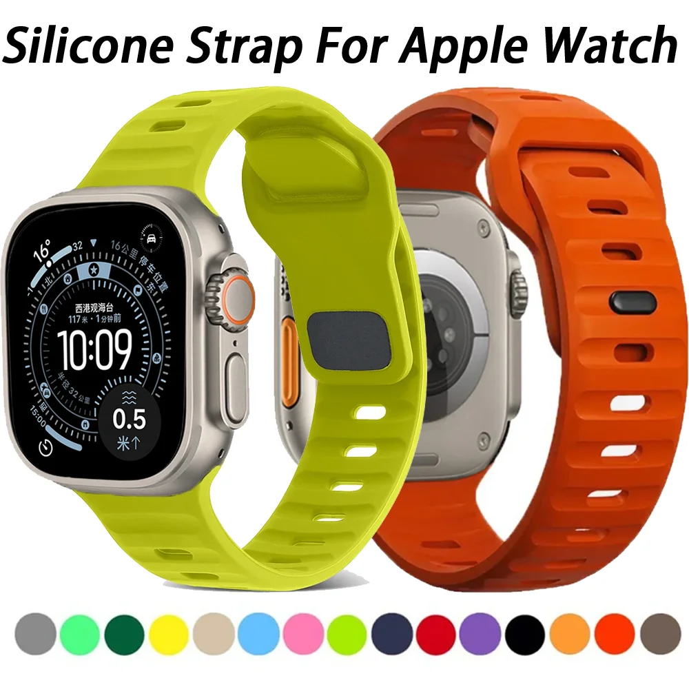 Silikonarmband für Apple Watch Band 49 mm 45 mm 44 mm 41 mm 40 mm 42 mm 46 mm Armband für iWatch Ultra Serie 11 10 9 8 7 6 5 SE3 Gürtel