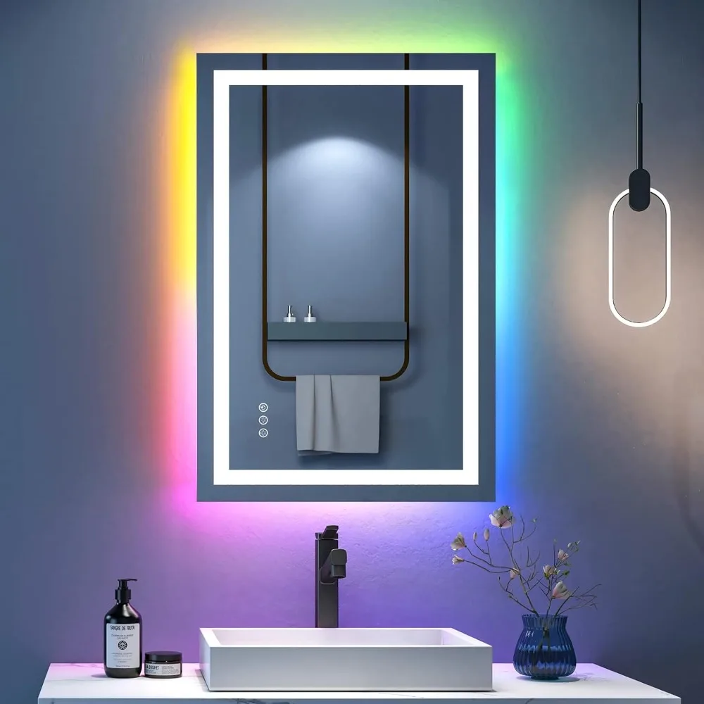 

32x24 Inch Backlit Mirror Bathroom, Anti-Fog Rectangle Vanity Mirror with Lights, Dimmable Touch Control with