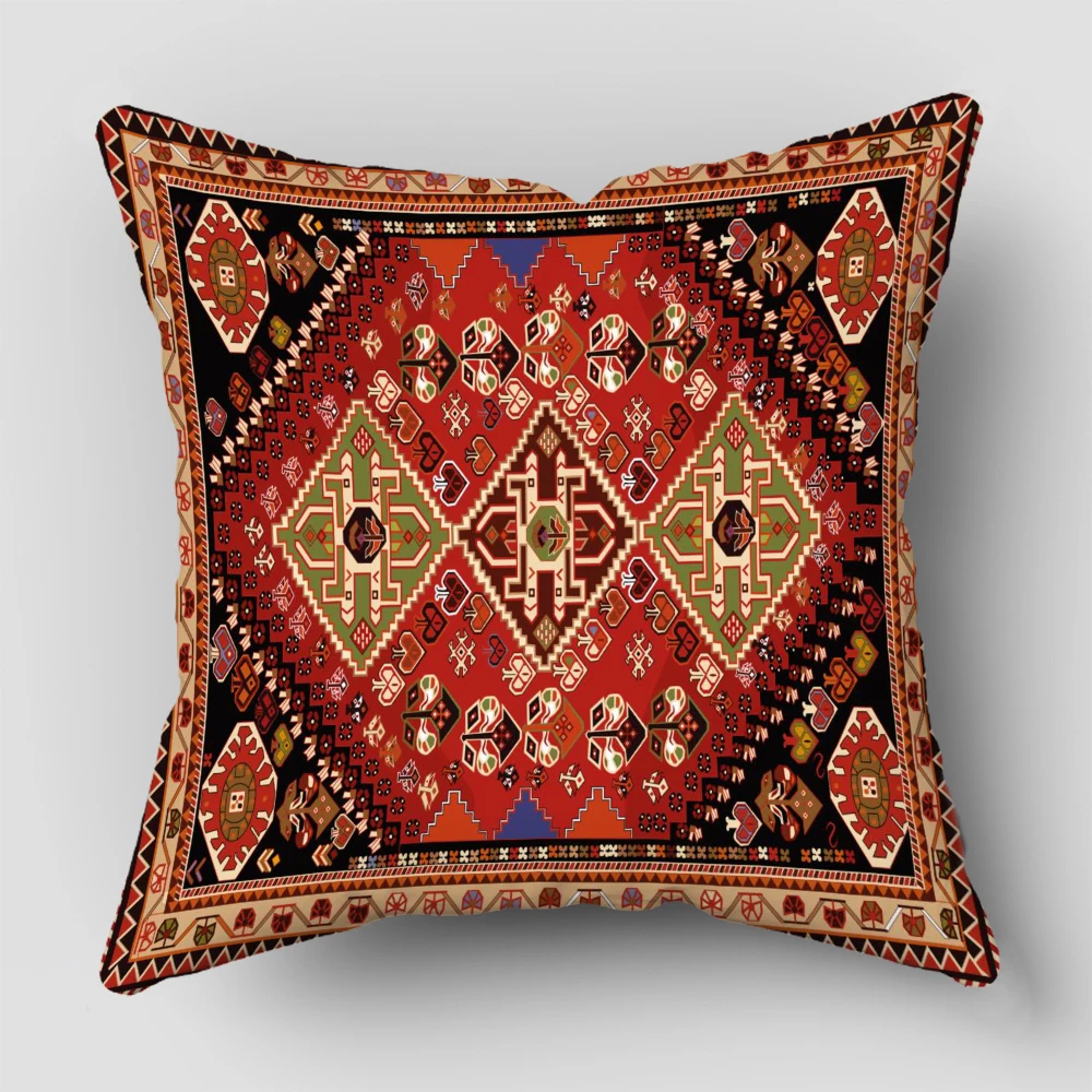 Persian Rug Pattern Pillowcase Living Room Sofa Cushion Cover Fashion Decorative Home Decor 45X45cm Two Sides Short Plush