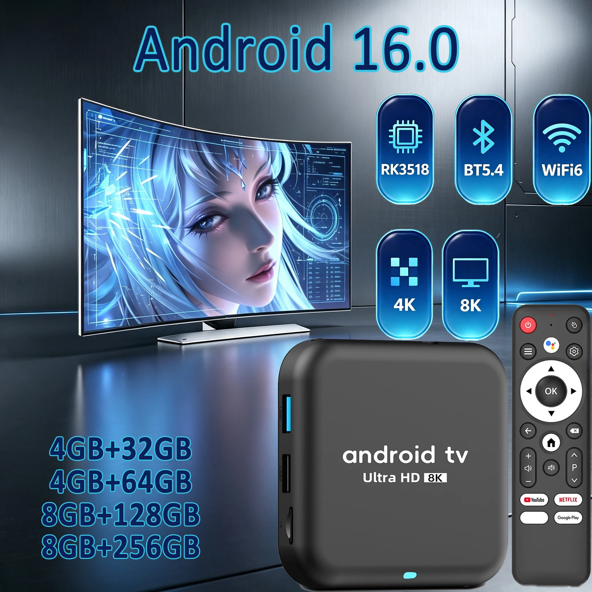 Smart Home Youtube - Smart TV Box Android 16 4K