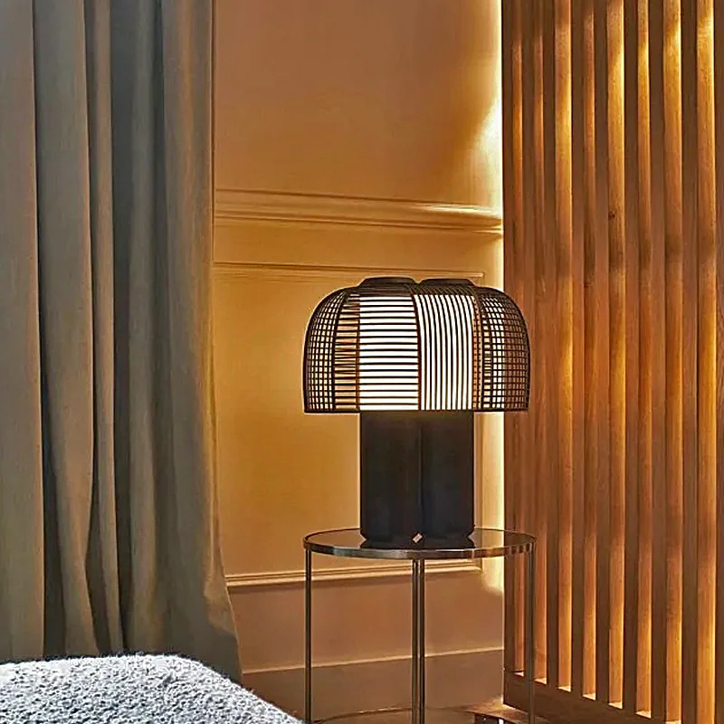 مصباح مكتبي مزدوج الجسم من الحديد المطاوع الأمريكي، مصباح بجانب السرير لغرفة النوم