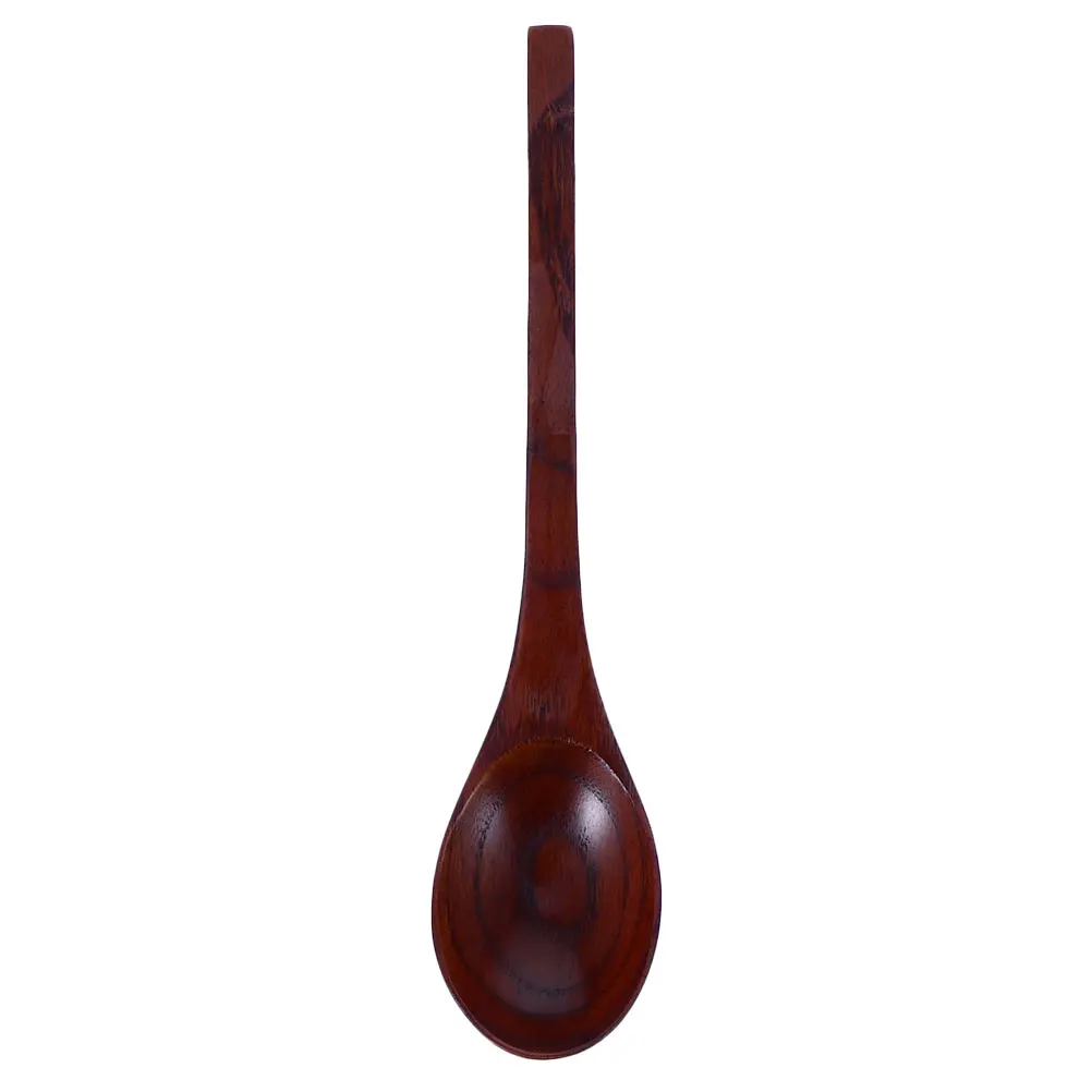 

1Pcs Wooden Spoon for Eating Smooth Polished Long Handle Soup Spoons Food Grade Safe Kids Honey Stirring Spoon