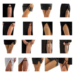 634C Tassels Thigh Chain Summer Eye-Catching Elastic Leg Chain for Girls