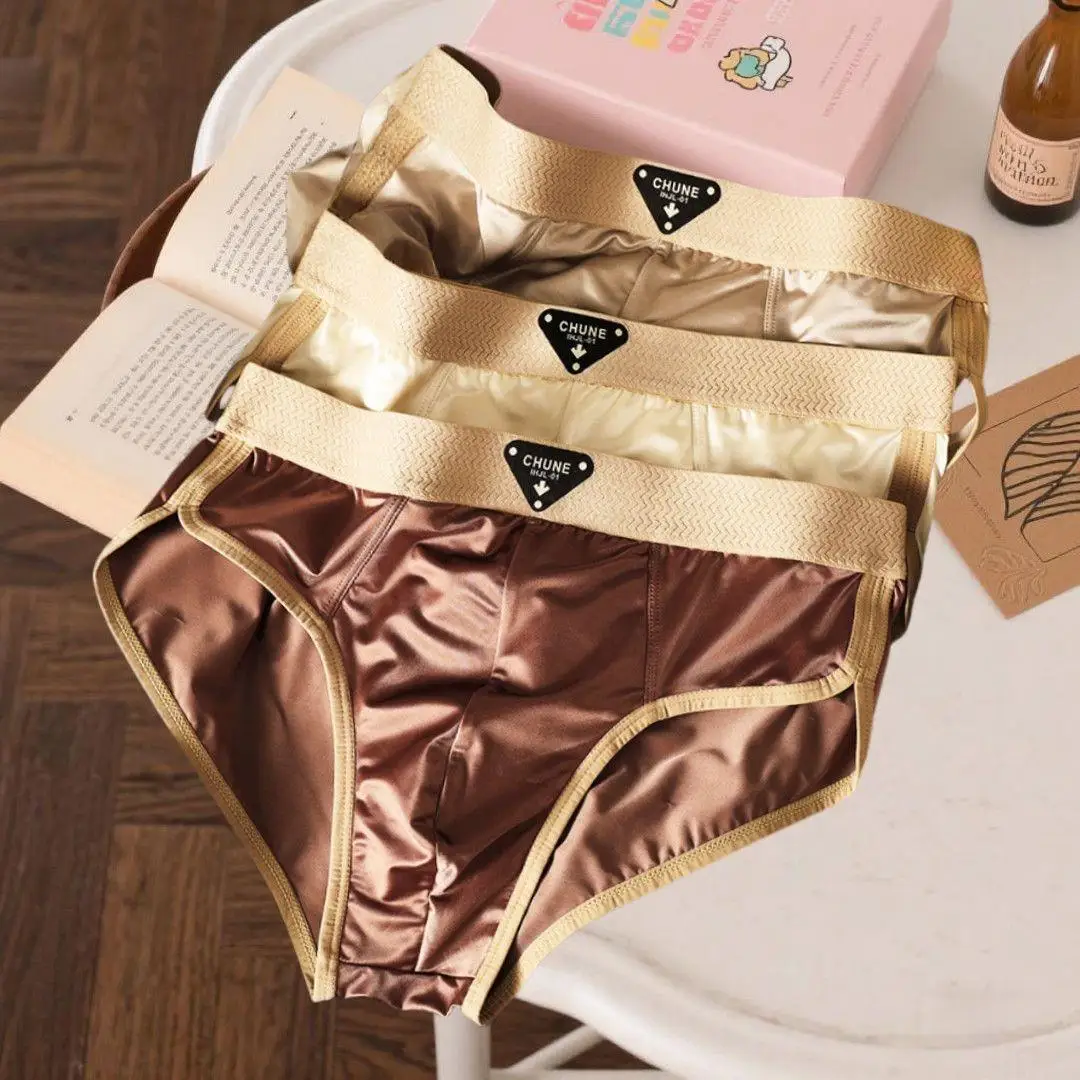 

New Luxury Satin Men's Underwear Summer Thin Waist Large Size Comfortable Breathable Men's Shorts