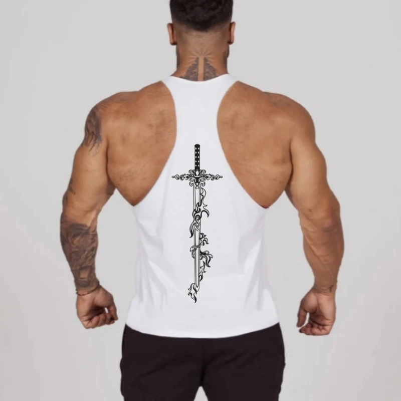 

Men's Fitness Tank Vest – Bodybuilding Gym Stringer, Soft-Touch Cotton Undershirt for Comfortable Workout Sessions