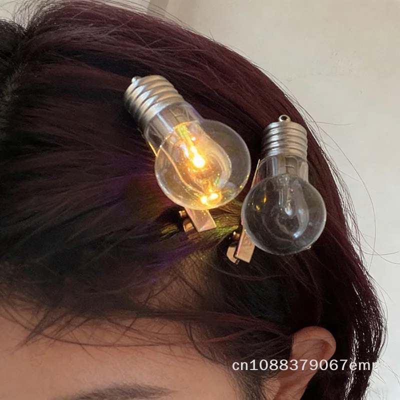 

1 шт. светящаяся заколка для волос в форме лампочки, забавные светящиеся аксессуары для волос для женщин, креативные заколки для вечеринок для девочек