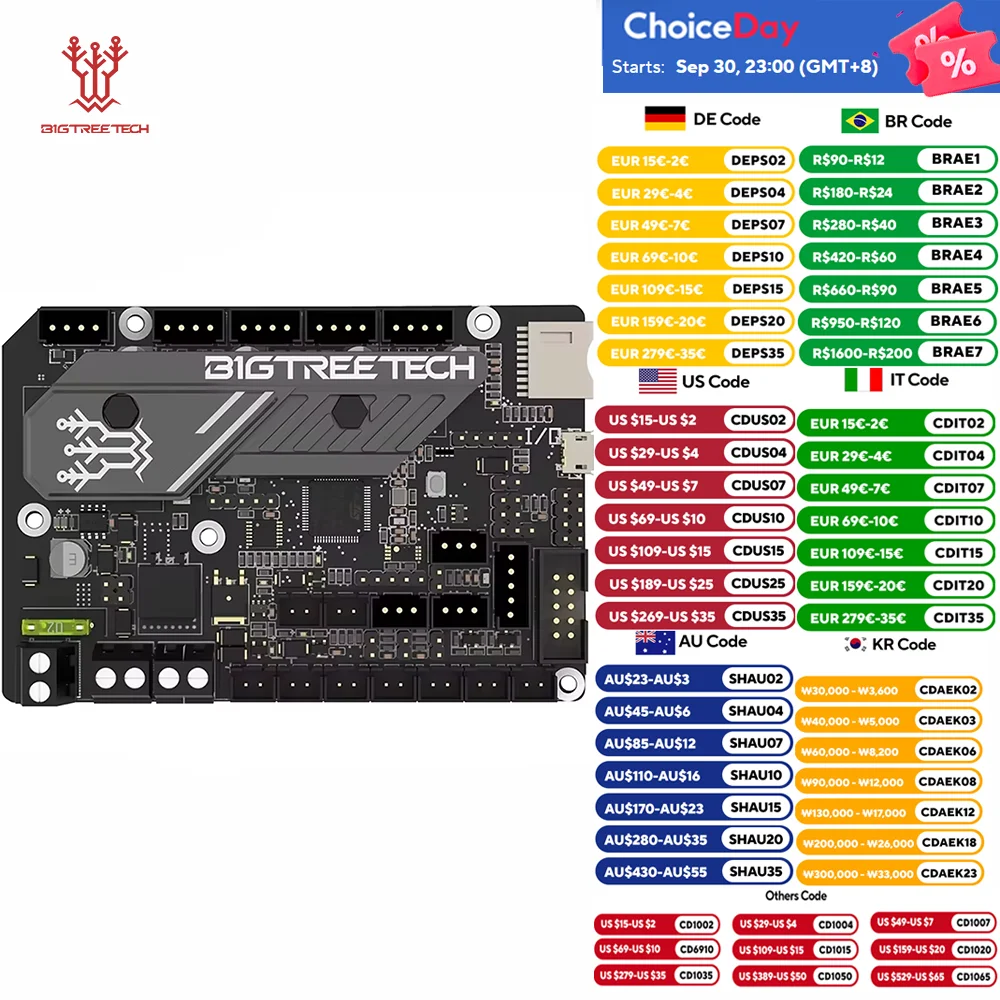 

BIGTREETECH BTT SKR MINI E3 V3.0 Материнская плата 32-битный драйвер TMC2209 для Ender3/5 Pro CR10 Обновление SKR V1.4 Turbo 3D-принтер Запчасти