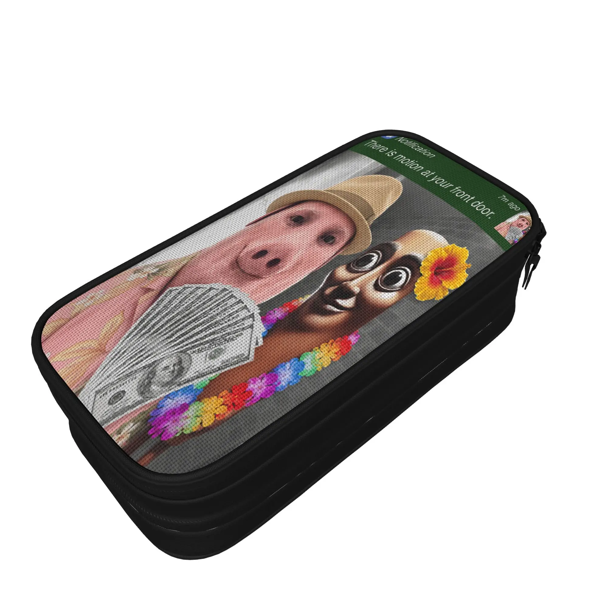 There is Motion at Your Front Door Tung Tung Tung Sahur Pencil Case Double Layer Pencil Box Kids Fashion School Pencil Cases