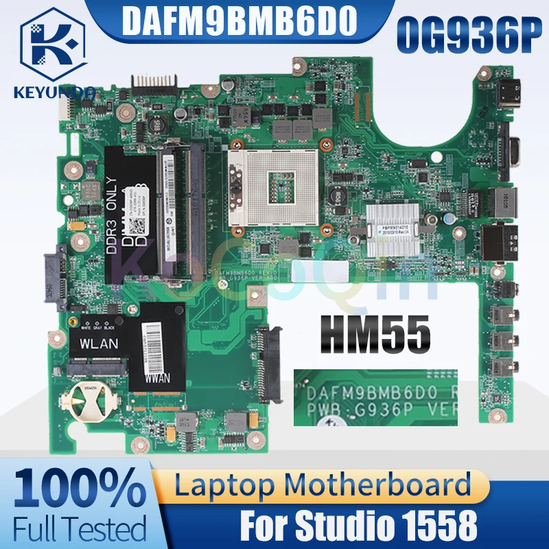 

Материнская плата для ноутбука DELL Studio 1558 1557, DAFM9BMB6D0 HM55 CN-0G936P 0G936P, материнская плата для ноутбука, полностью протестирована
