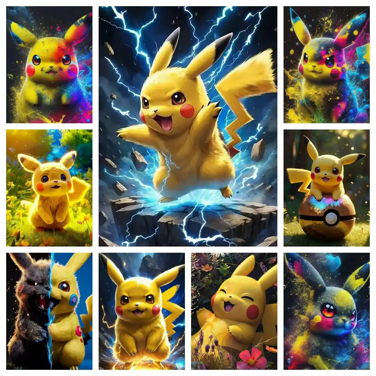 

Милый Покемон Пикачу: Алмазная вышивка, мозаика, полная выкладка, DIY, ручная работа, декор для дома