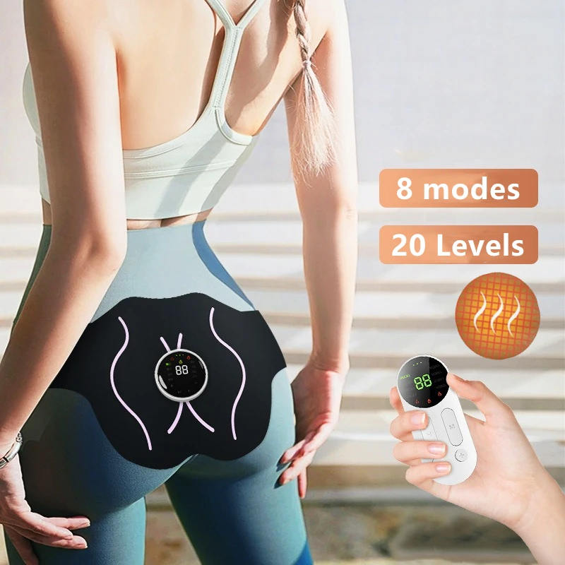 EMS Electric Hip Trainer Buttock Muscle Stimulator With Remote Control 8 Modes 20 Levels Fitness Heating Massager Slimming