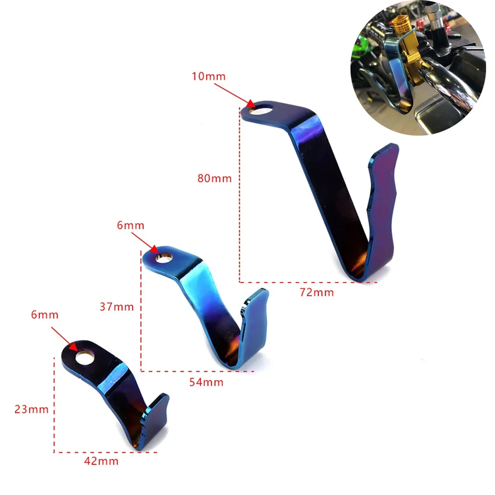 Universal  Motorcycle Accessories, Helmet Hooks, Stainless Steel Colored Rearview Mirror Seats, Motorcycle Convenient Hooks