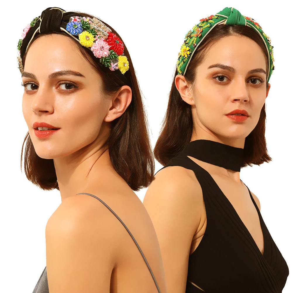 

1Pcs Vintage Floral Crystal Hair Band Bride Bridesmaid Hair Hoop Fashion Headband Women Women Hairband Party Headband