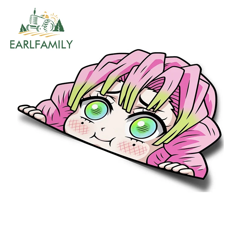 EARLFAMILY 13cm x 9cm for Mitsuri Peeker Car Stickers Laptop Anime Windows Trunk Caravan Car Accessories Decal Graffiti Vinyl