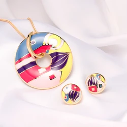 R&X New Fashion Necklace/earrings Collier Mariage Joyas Shinning Gift Party Dubai 22 Bridal Enamel Women Jewelry Set Anniversary