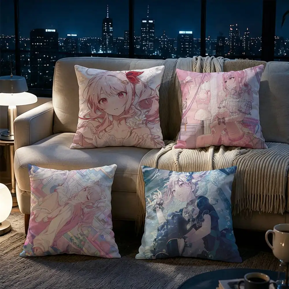 Akiyama Mizuki Nightcord  Double-sided printed pillow cover Solid color minimalist pillowcase, fits all bedroom styles