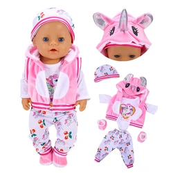 Vestito per bambole per bambole da 17 pollici 43 Cm vestiti per unicorno per bambole appena nate 5 pezzi accessori per bambole fai da te giocattolo regalo di compleanno per bambini