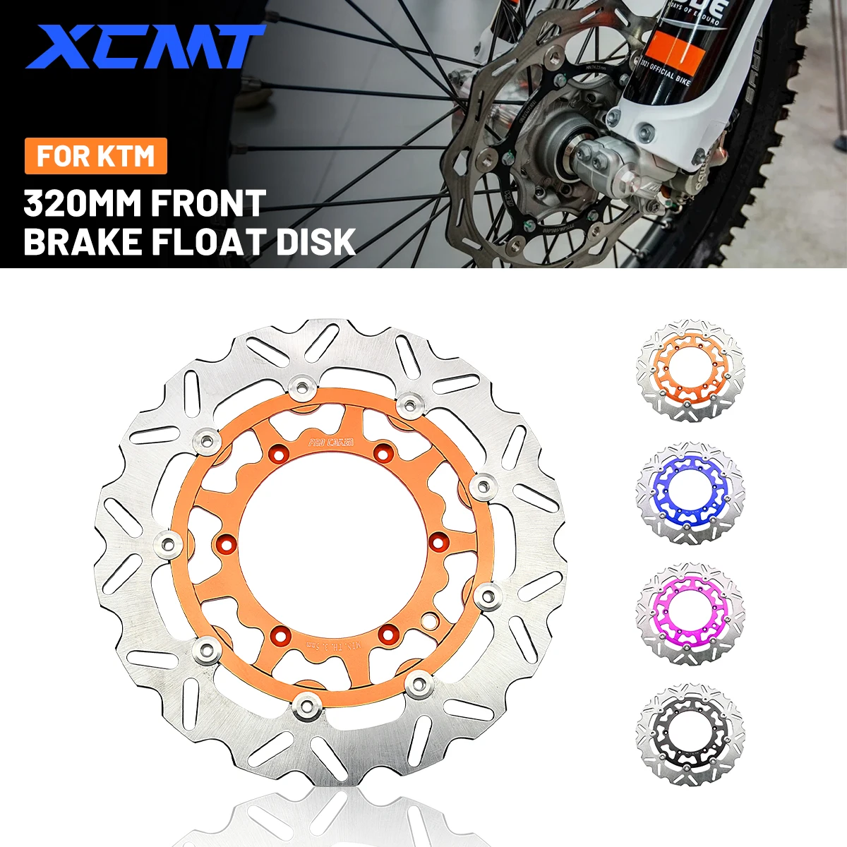 

Motorcycle 320MM Front Floating Brake Disc Rotor Adaptor For KTM XC XCF XCW SX SXF EXC EXCF 125 250 300 350 450 TPI Six Days