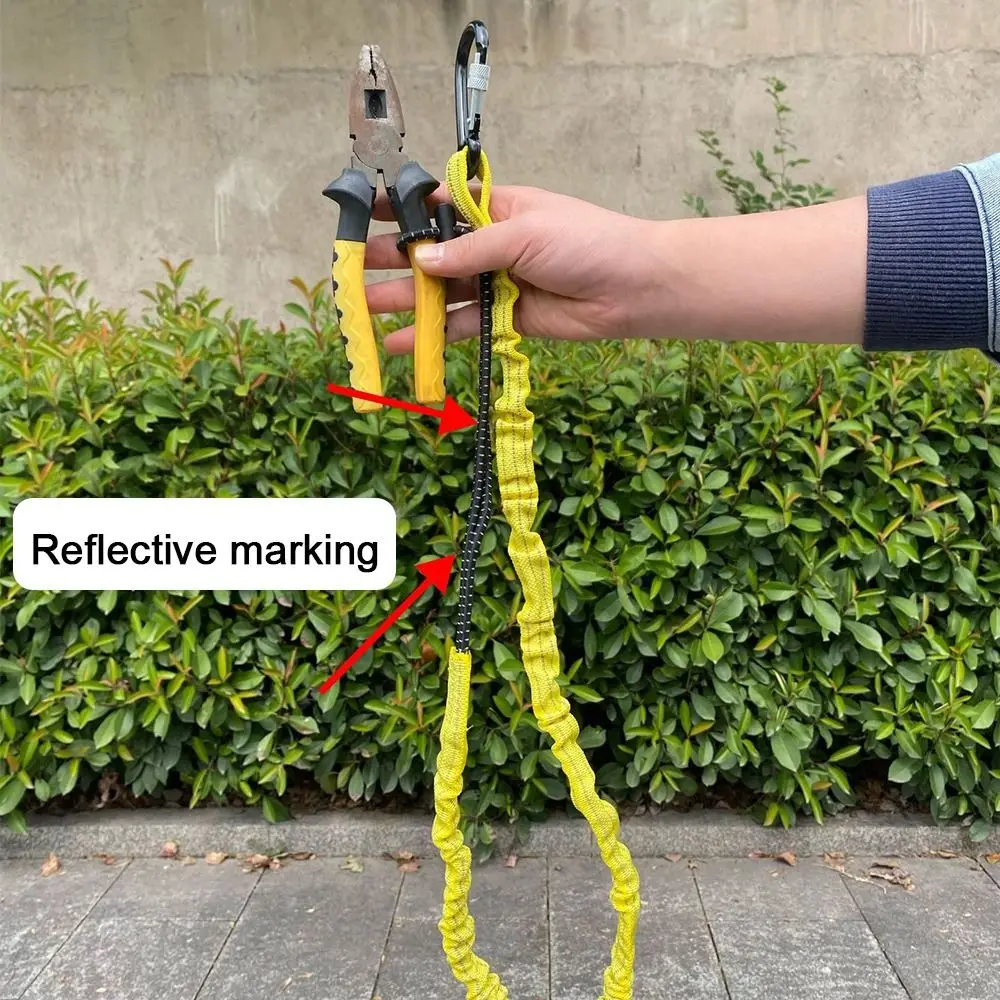 With Carabiner Hook Safety Bungee Tether Lanyard 90*2cm 5 Colors Climbing Working Anti-Falling Rope Aerial Work Tool