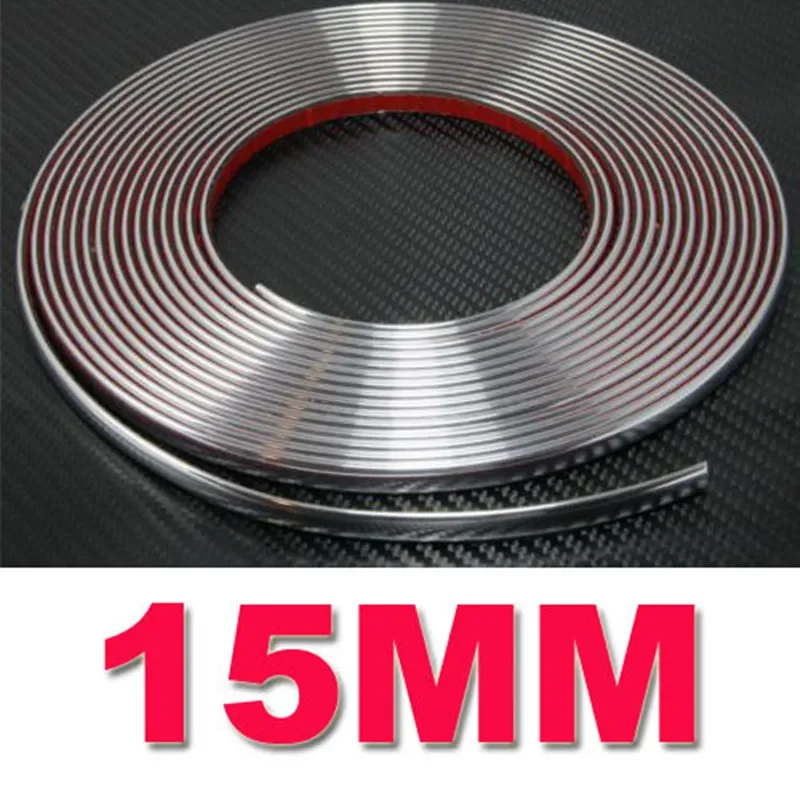 

hot 15mm (1.5cm) x 15M Car Styling Moulding Strip Chrome Trim Adhesive / Auto Decoration Sticker