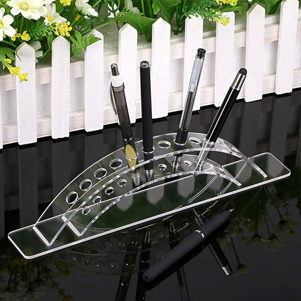 

Acrylic Pen Holder Storage Stand Eyebrow Pencil Makeup Brush Display Rack Nail Art Organizer for Desktop Pen Holder